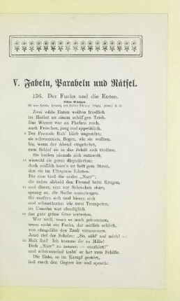 V. Fabeln, Parabeln und Rätsel