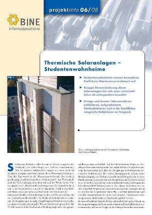 Thermische Solaranlagen in Studentenwohnheimen.