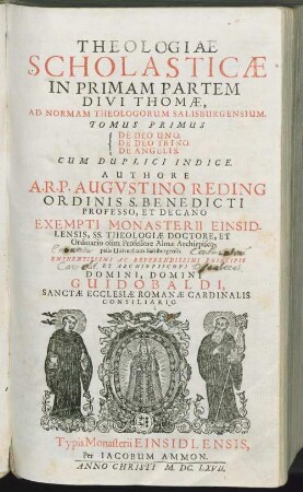1: De Deo Uno. De Deo Trino. De Angelis