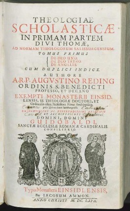 1: De Deo Uno. De Deo Trino. De Angelis
