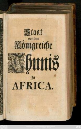 Staat von dem Königreiche Thunis In Africa