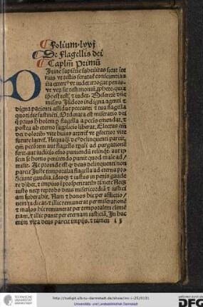 De flagellis dei, capitulum primum.