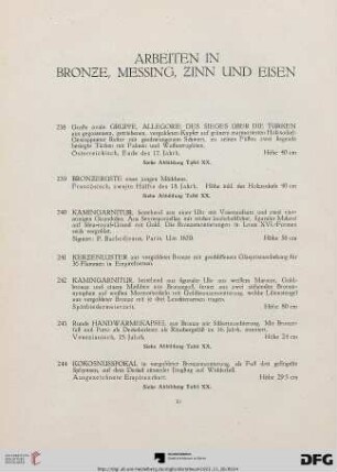 Arbeiten in Bronze, Messing, Zinn und Eisen (Nr. 238-295)