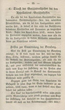 C. Dienst der Gerichtsvollzieher bei den Appellations-Gerichtshöfen