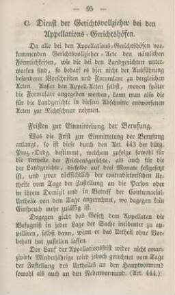C. Dienst der Gerichtsvollzieher bei den Appellations-Gerichtshöfen