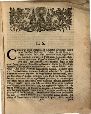 Dissertatio anti-Huthiana qua calumnia de Papa Antichristo in S. C. Maiestatis statuumque catholicorum iniuriam redundare ostenditur