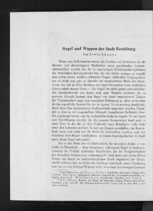 Siegel und Wappen der Stadt Rendsburg
