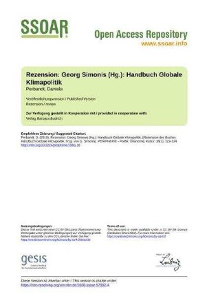 Rezension: Georg Simonis (Hg.): Handbuch Globale Klimapolitik