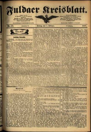 Erste Ausgabe vom Freitag, den 01. Februar 1907.