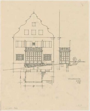 Döllgast, Hans; Schloss Scherneck - Terrasse (Grundriss; Ansicht)