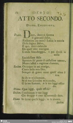 Atto Secondo. Diana, Endimione