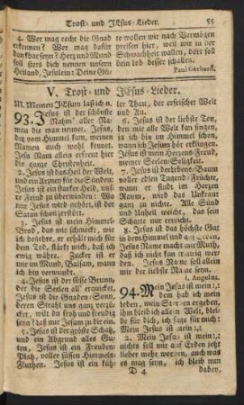 V. Trost- und Jesus-Lieder.