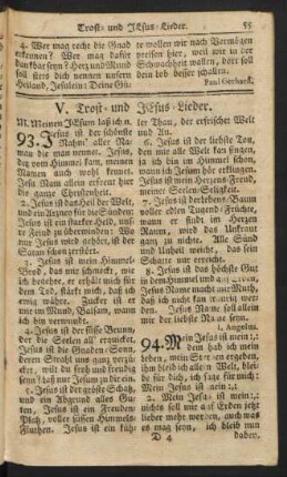 V. Trost- und Jesus-Lieder.