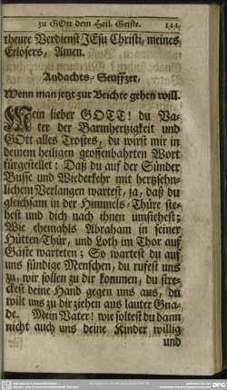 Andachts-Seuffzer, Wenn man jetzt zur Beichte gehen will