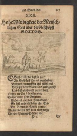 XXII. Hohe Würdigkeit der Menschlichen Seel über die Geschöpff Gottes.
