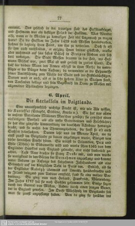 6. April. Die Kartoffeln im Voigtlande