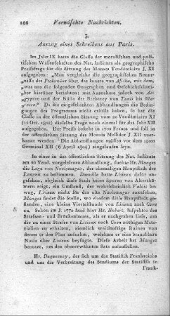 Auszug eines Schreibens aus Paris