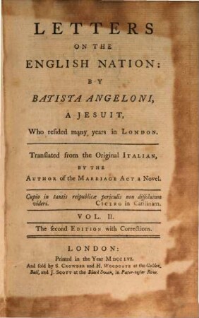 Letters On The English Nation : In Two Volumes. 2