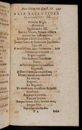 343-352, Alia Recentiora. Sigismundi III. Poloniae Regi. ...