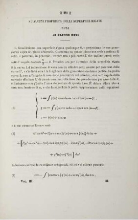 Su alcune proprieta' delle superficie rigate.