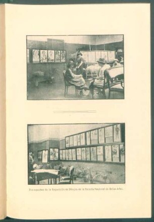 Dos aspectos de la Exposición de Dibujos de la Escuela Nacional de Bellas Artes - [Fotografía]