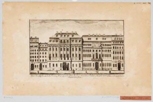 Die Fassaden des Kurfürstlich Sächsischen Finanzhauses, des B. Ryscheischischen Palais, des Churfürstlichen Posthauses und anderer Wohnhäuser in Dresden