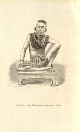 Costume et pose d'un homme du peuple à Siam