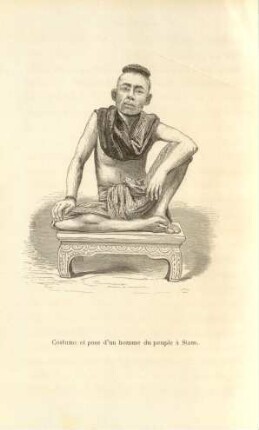 Costume et pose d'un homme du peuple à Siam