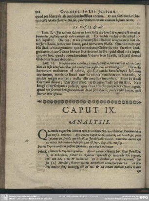 Caput IX. [Analysis, Explicatio Textus, Quaestiones, Loci Communes]