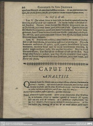 Caput IX. [Analysis, Explicatio Textus, Quaestiones, Loci Communes]