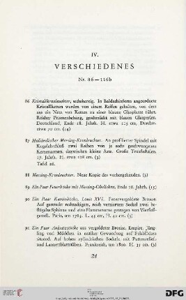 Verschiedenes (Nr. 86-116)