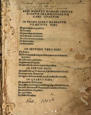 Institutionum grammaticarum libri quatuor : it. de litteris graecis ac diphthongis