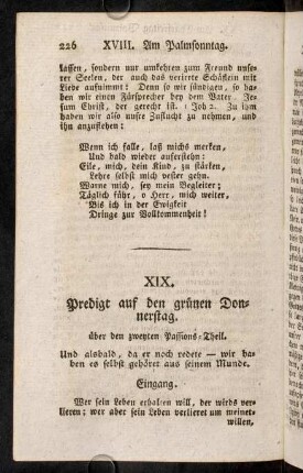 226-238, XIX. Predigt auf den grünen Donnerstag.