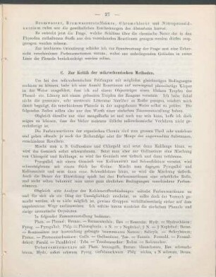 C. Zur Kritik der mikrochemischen Methoden.