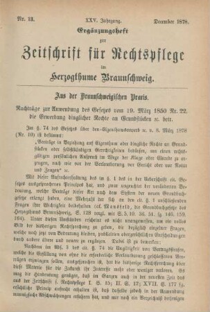 Ergänzungsheft. December = Nr. 13