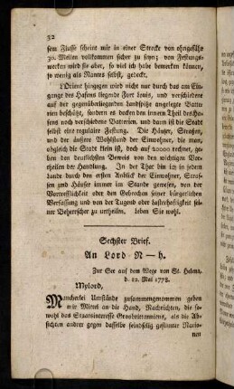 32-41, Sechster Brief; Siebenter Brief