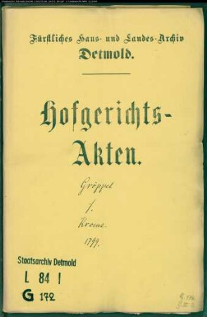 Gröppel, Simon August in Oerlinghausen gegen Kaufmann Krome in Oerlinghausen - Pferdemiete