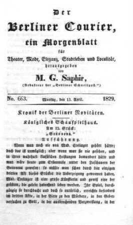 No. 663., Montag, den 13. April 1829