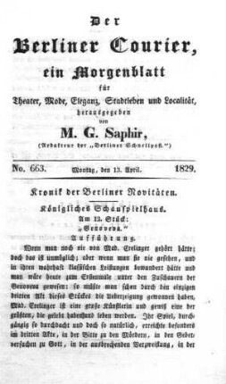 No. 663., Montag, den 13. April 1829