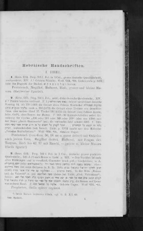 Hebräische Handschriften.