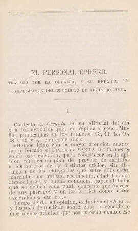 El personal obrero