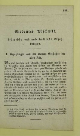 Siebenter Abschnitt. Lehrreiche und unterhaltende Erzählungen