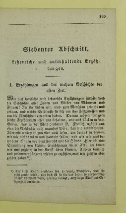 Siebenter Abschnitt. Lehrreiche und unterhaltende Erzählungen