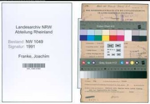 Entnazifizierung Joachim Franke , geb. 02.10.1897 (Kaufmaennischer Angestellter)
