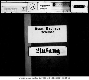 Entwürfe und Richtlinien Oskar Schlemmers zum Ausstellungsprojekt "Das Staatliche Bauhaus - Die Ausstellung 1923" mit gedrucktem Informationsblatt