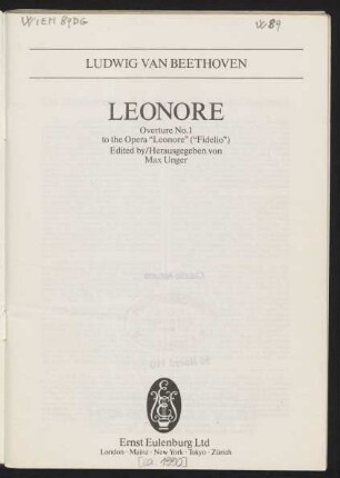 Leonore : Overture No. 1 to the opera "Leonore" ("Fidelio")