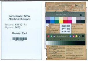 Entnazifizierung Paul Gensler , geb. 01.02.1899 (Technischer Angestellter)