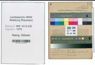 Entnazifizierung Wilhelm Rating , geb. 19.07.1912 (Chemiker)