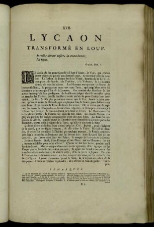 XVII. Lycaon Transformé En Loup