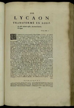 XVII. Lycaon Transformé En Loup